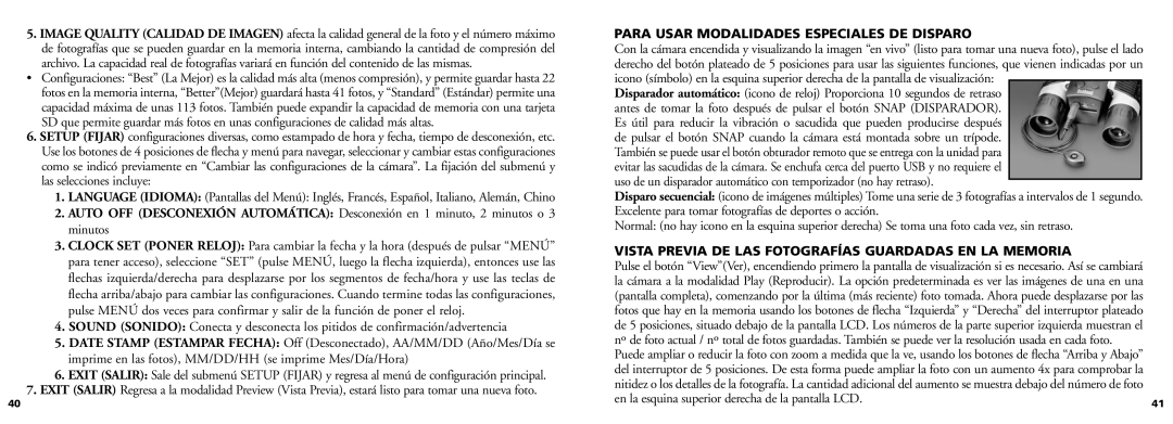 Bushnell 11-0832 manual Para Usar Modalidades Especiales DE Disparo, Excelente para tomar fotografías de deportes o acción 