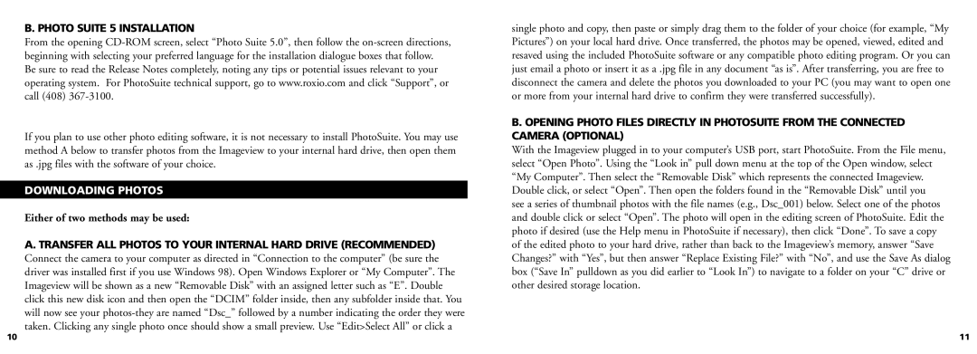 Bushnell 11-0832 manual Photo Suite 5 Installation, Downloading Photos, Either of two methods may be used 