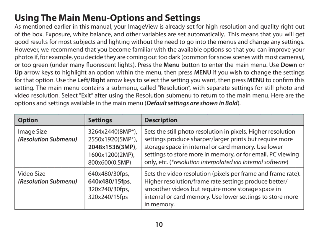 Bushnell 11-0833 instruction manual Using The Main Menu-Options and Settings 