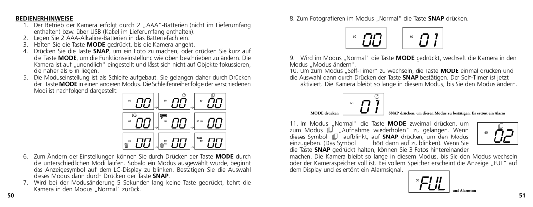 Bushnell 11-1025 manual Bedienerhinweise, Einzugeben. Das Symbol 