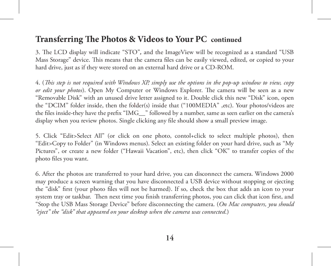 Bushnell 11-1026, 11-1027 instruction manual Transferring The Photos & Videos to Your PC 