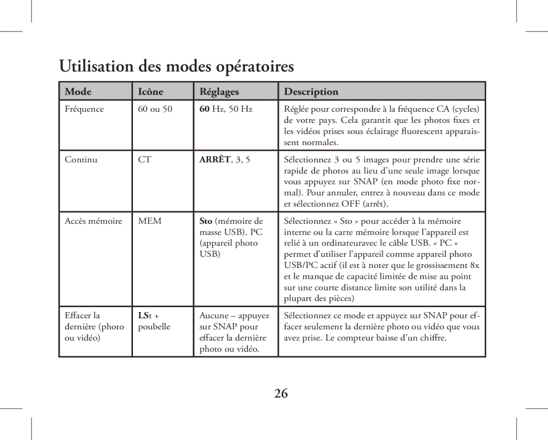 Bushnell 11-1026, 11-1027 instruction manual Utilisation des modes opératoires, Mem 