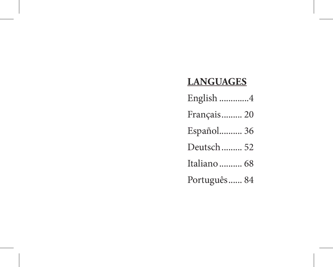 Bushnell 11-1027, 11-1026 instruction manual Languages 