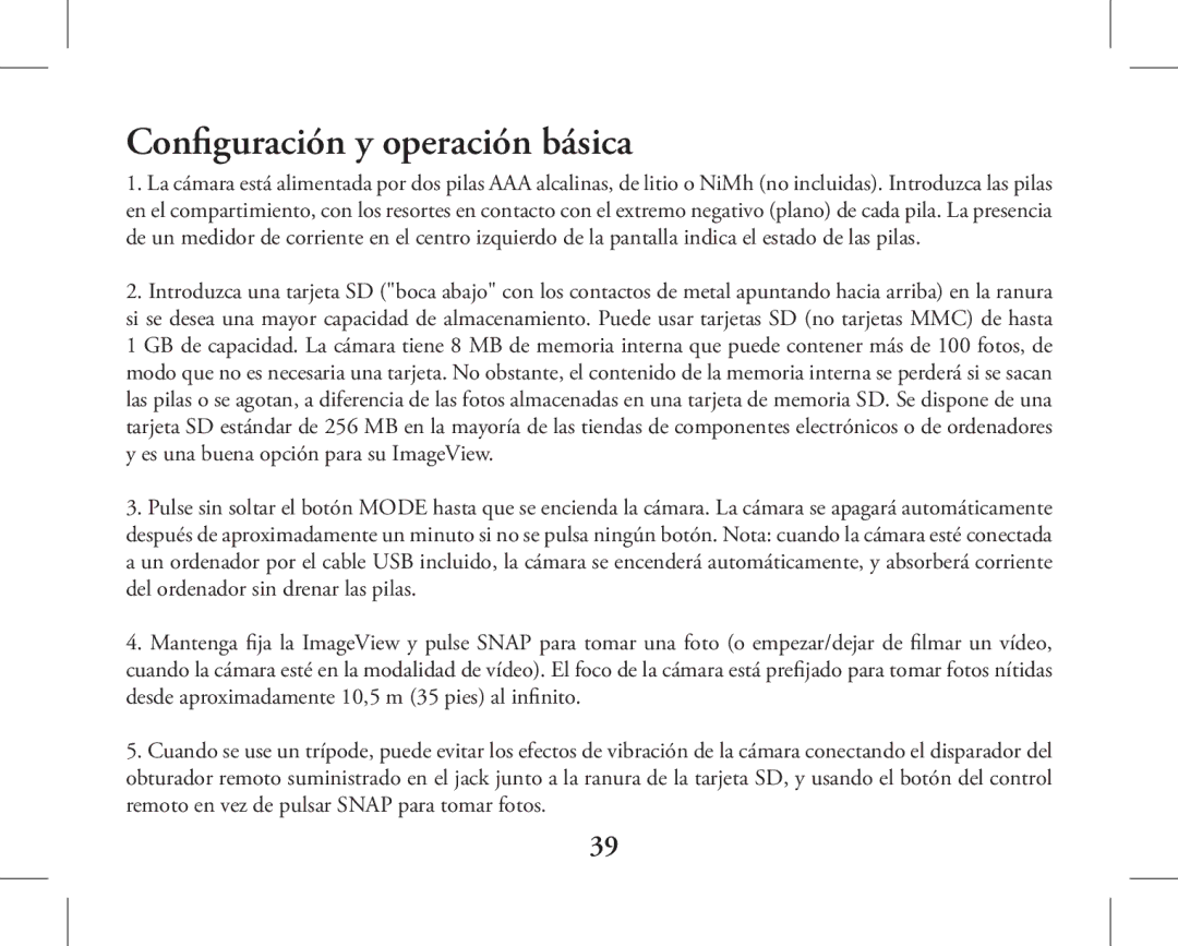 Bushnell 11-1027, 11-1026 instruction manual ConfiguraciónAMERA Parts y operación básica 