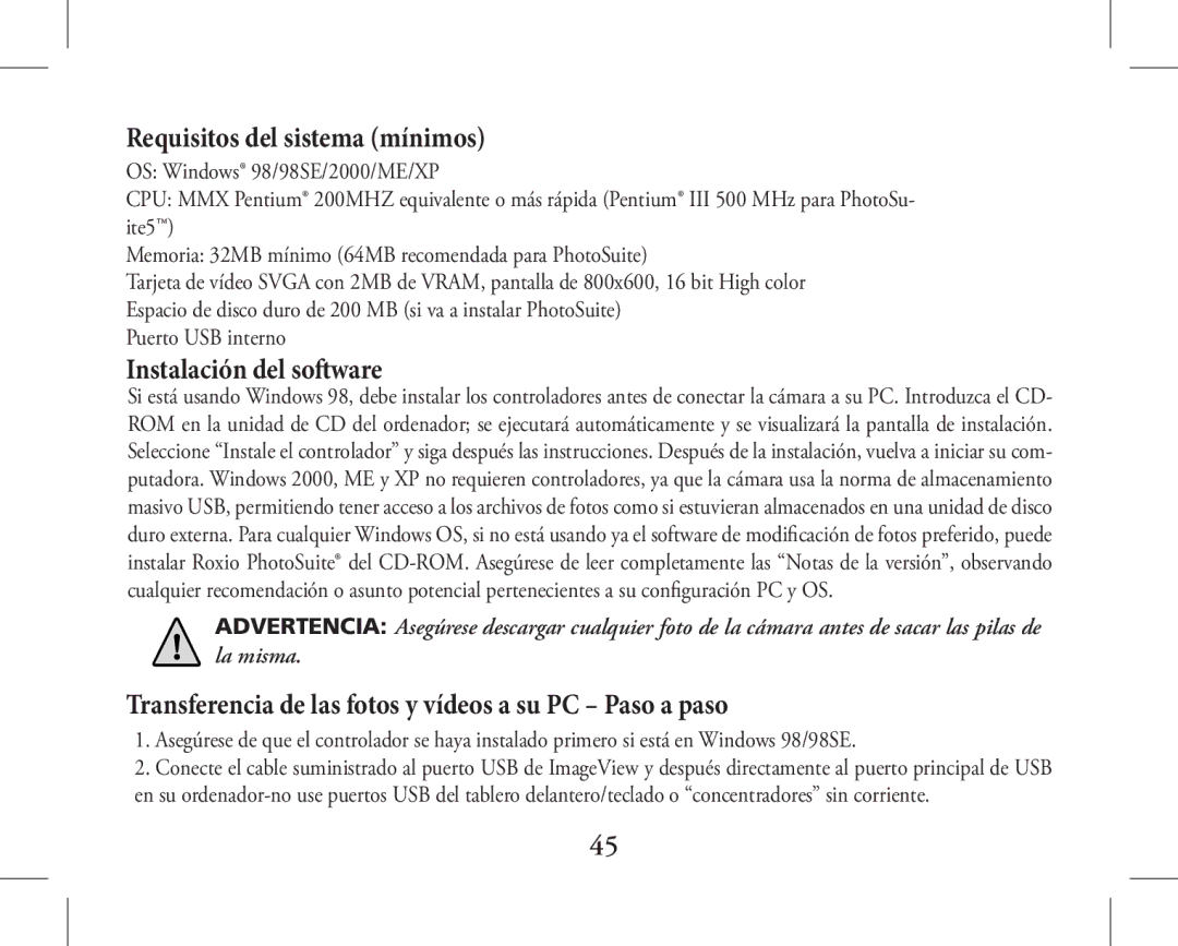 Bushnell 11-1027, 11-1026 instruction manual Requisitos del sistema mínimos 