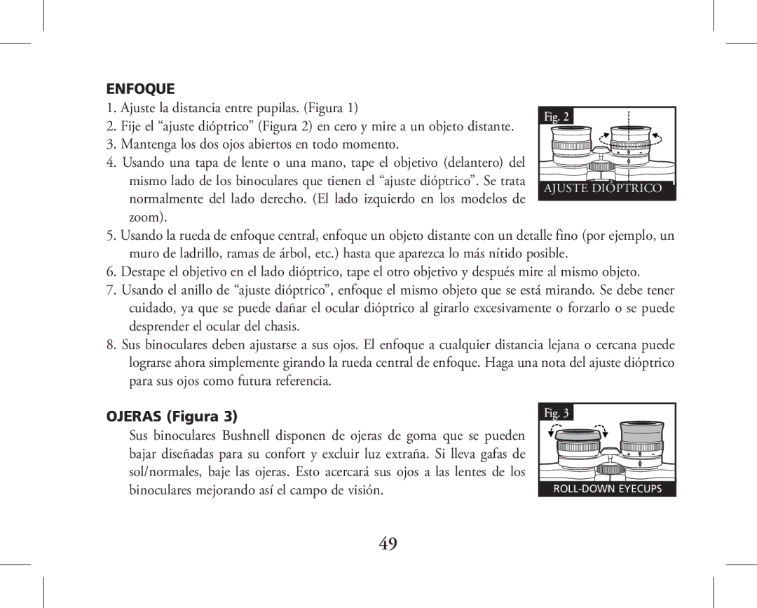 Bushnell 11-1027, 11-1026 instruction manual Enfoque 