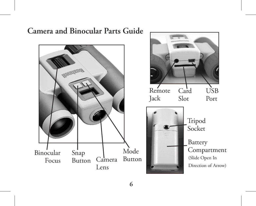 Bushnell 11-1026, 11-1027 instruction manual Camera and Binocular Parts Guide 