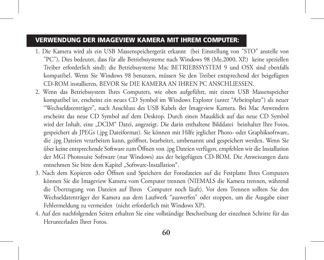 Bushnell 11-1026, 11-1027 instruction manual Verwendung DER Imageview Kamera MIT Ihrem Computer 