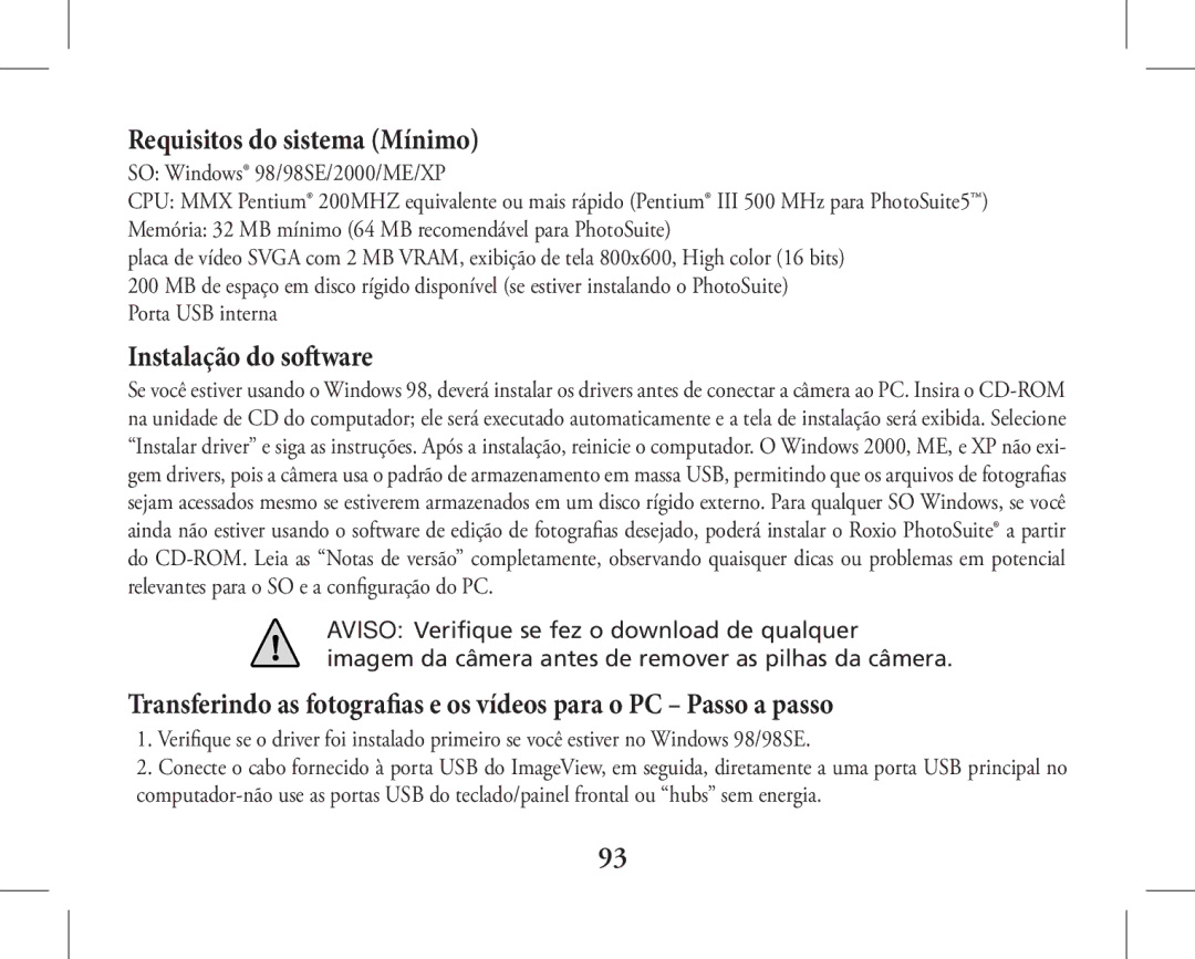 Bushnell 11-1027, 11-1026 instruction manual Requisitos do sistema Mínimo 