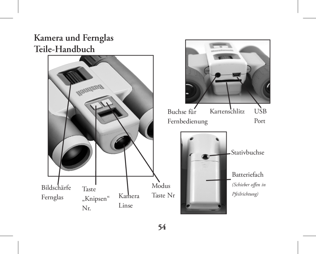 Bushnell 11-1026, 11-1027 instruction manual Kamera und Fernglas Teile-Handbuch 