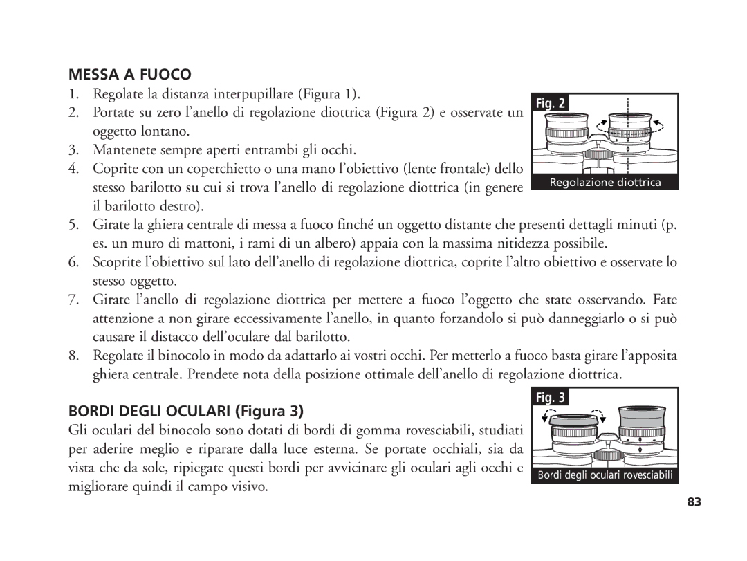 Bushnell 11-1210 manual Messa a Fuoco, Bordi Degli Oculari Figura 