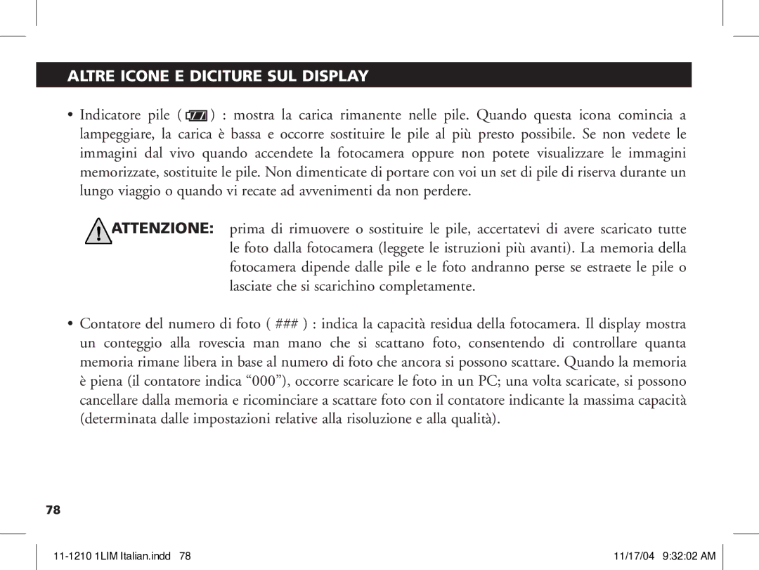 Bushnell 11-1210 manual Altre Icone E Diciture SUL Display 