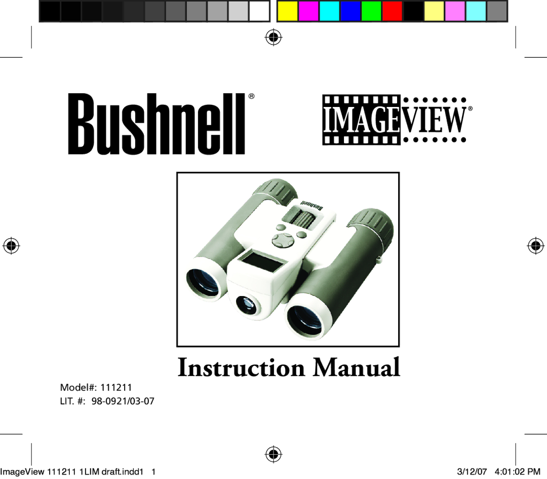 Bushnell 11-1211 instruction manual Model# Lit. # 98-0921/03-07 