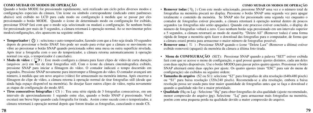 Bushnell 11-8200 manual Como Mudar OS Modos DE Operação 