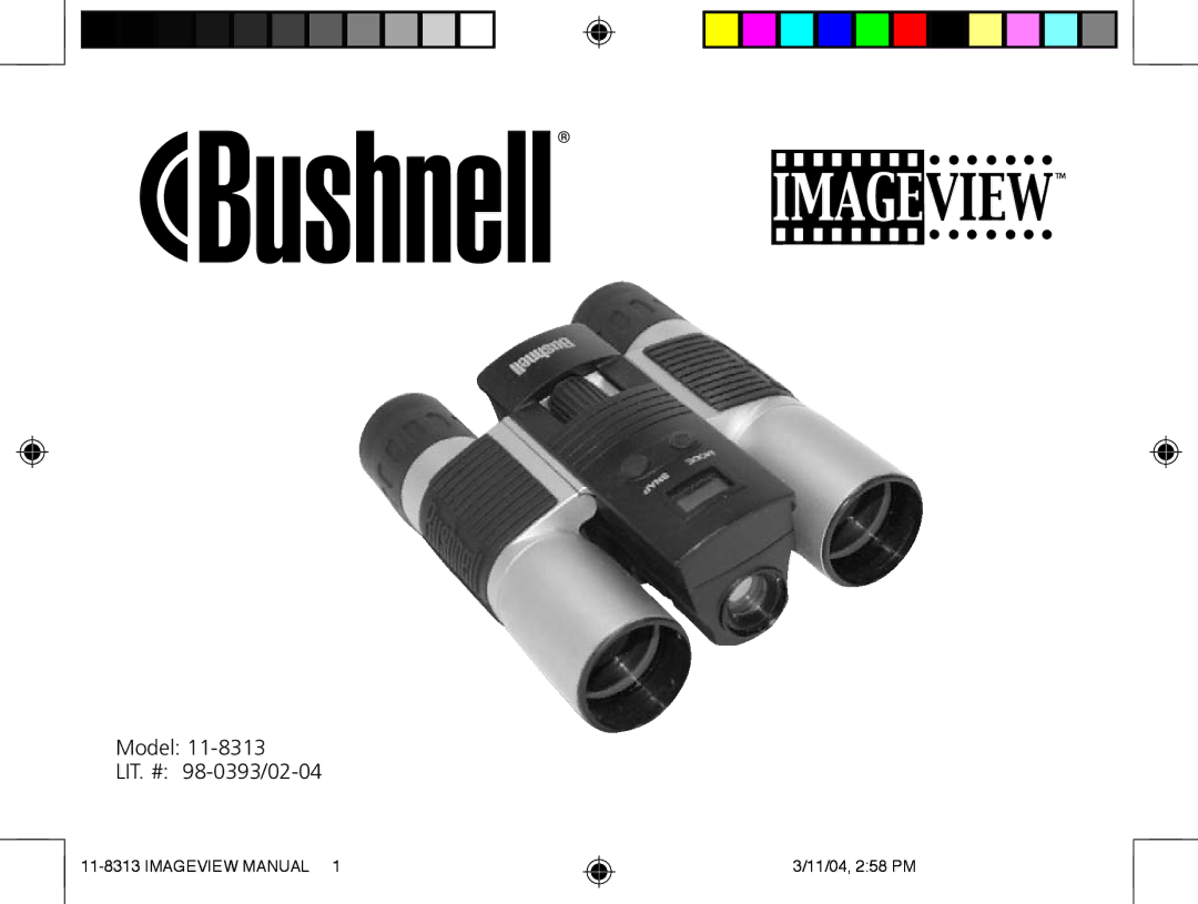 Bushnell 11-8313 manual Model LIT. # 98-0393/02-04 