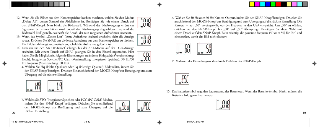 Bushnell 11-8313 manual 37 nächste Einstellung 