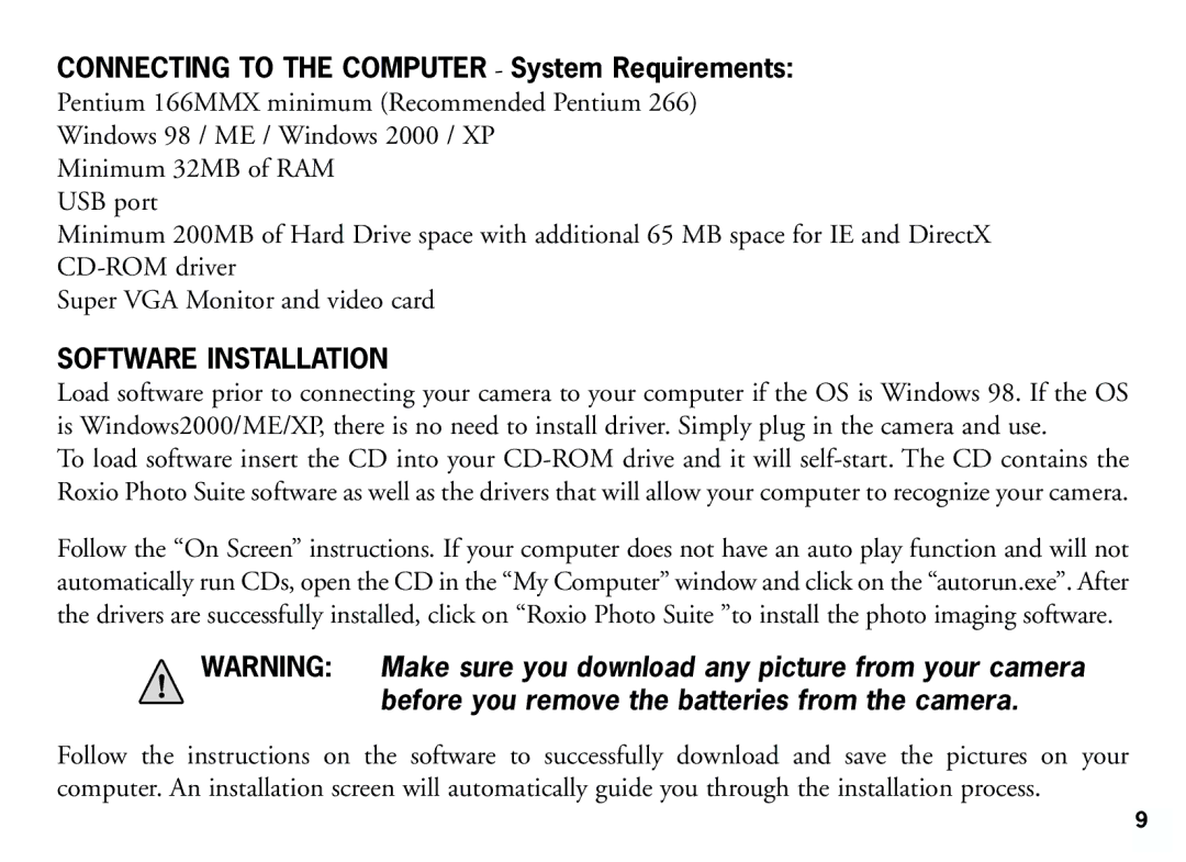 Bushnell 11-8321 manual Connecting to the Computer System Requirements, Software Installation 