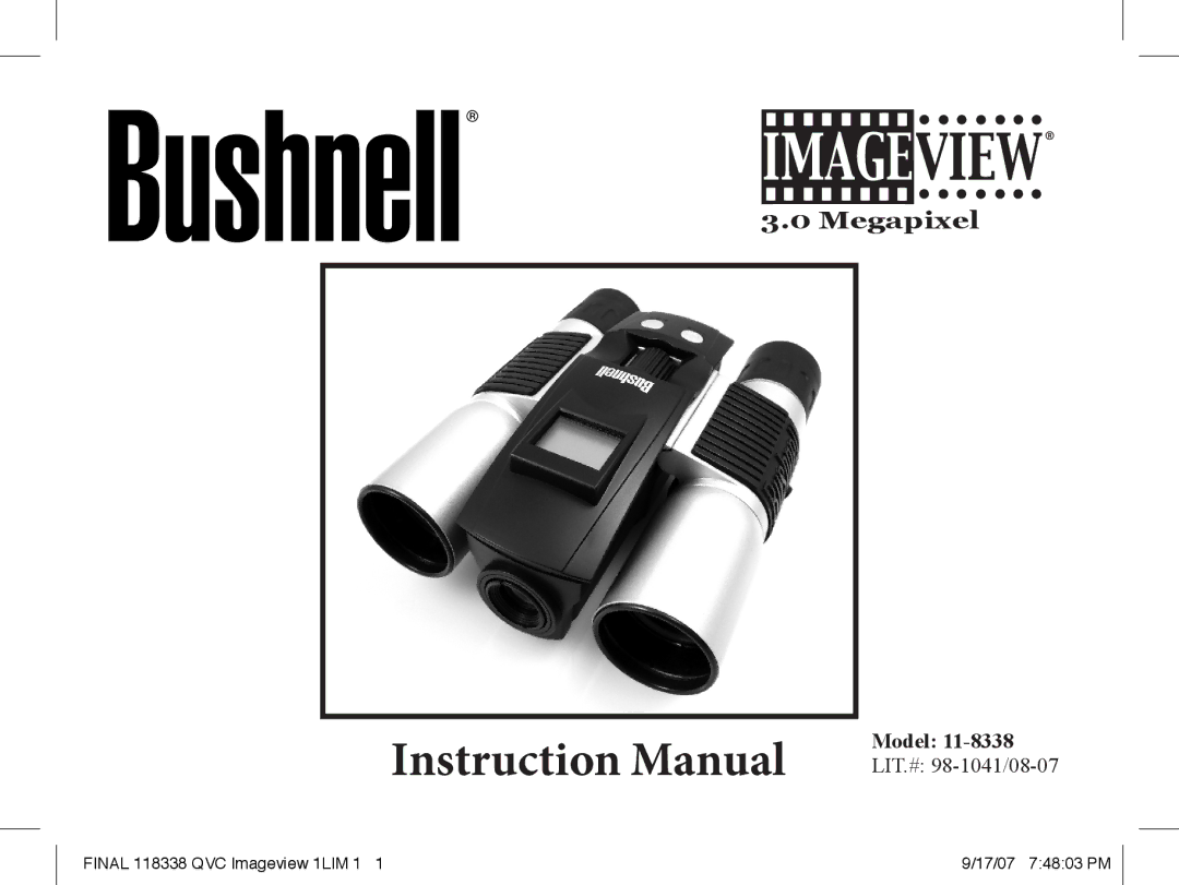 Bushnell 11-8338 instruction manual Model 