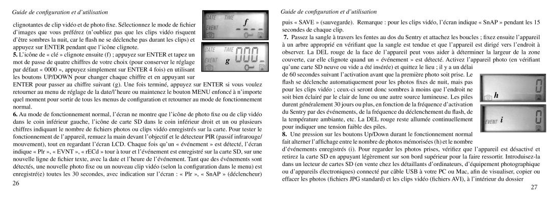 Bushnell 11-9000 instruction manual Guide de conﬁguration et d’utilisation 