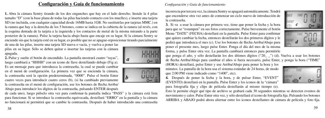 Bushnell 11-9000 instruction manual Conﬁguración y Guía de funcionamiento 