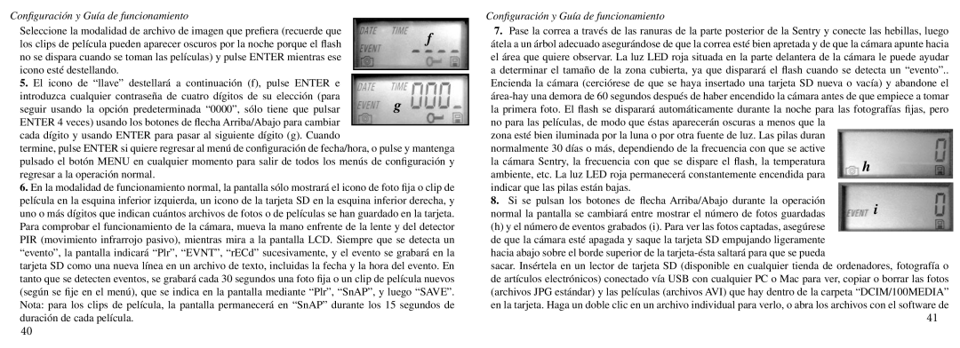 Bushnell 11-9000 instruction manual Conﬁguración y Guía de funcionamiento 