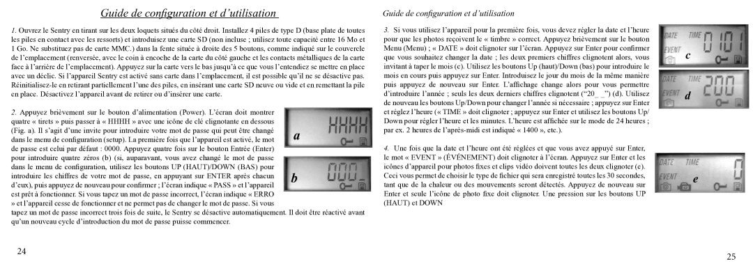 Bushnell 11-9200 instruction manual Guide de conﬁguration et d’utilisation 