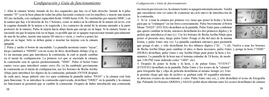 Bushnell 11-9200 instruction manual Conﬁguración y Guía de funcionamiento 