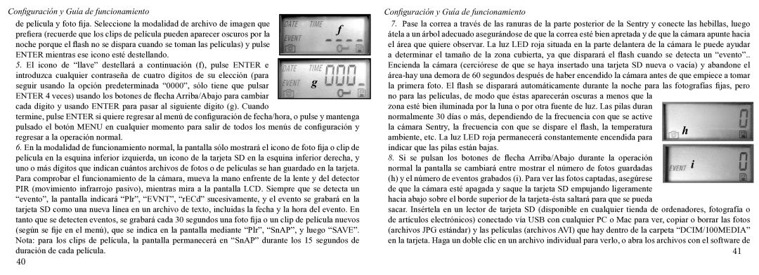 Bushnell 11-9200 instruction manual Conﬁguración y Guía de funcionamiento 