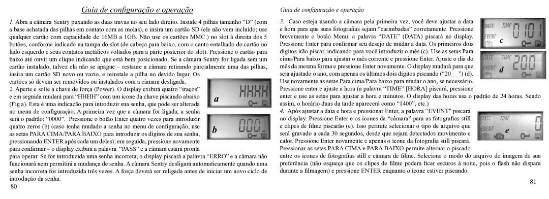 Bushnell 11-9200 instruction manual Guia de conﬁguração e operação 