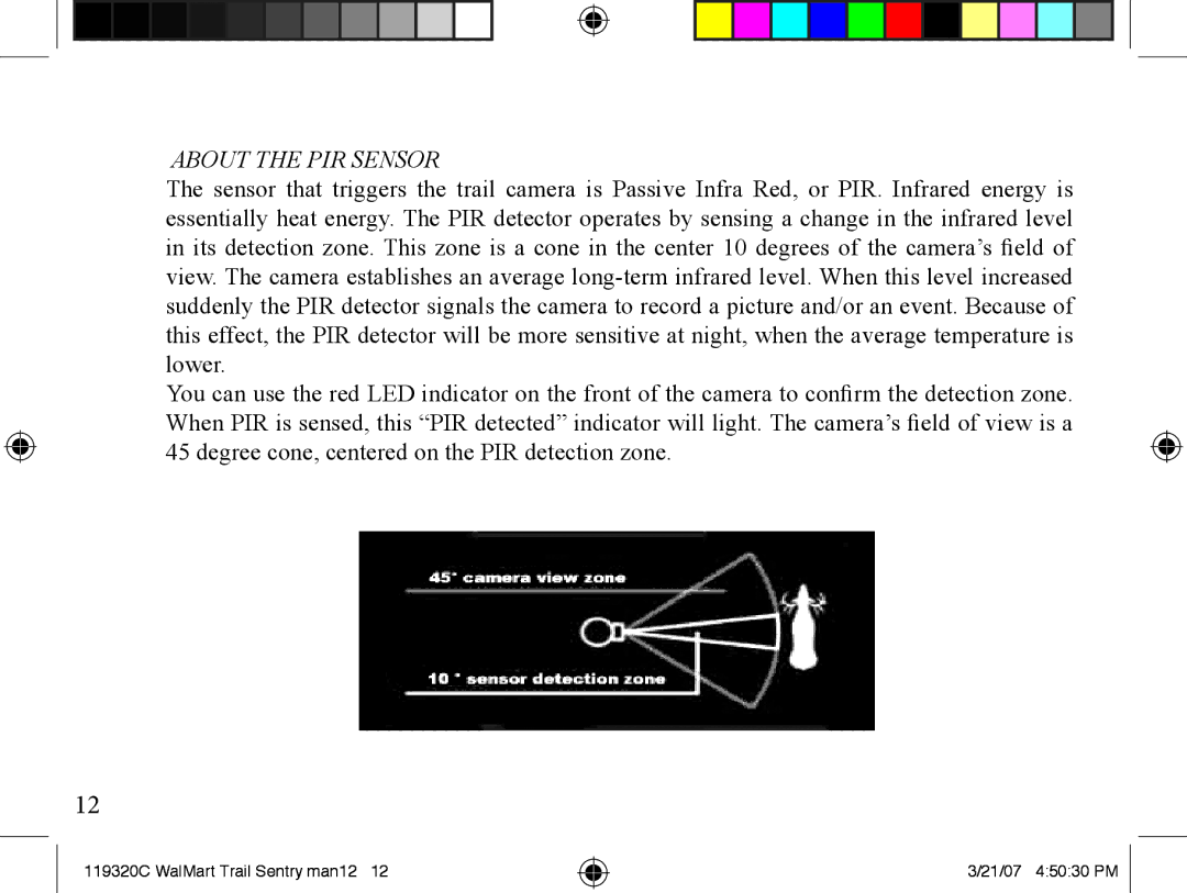 Bushnell 11-9320C instruction manual About the PIR Sensor 