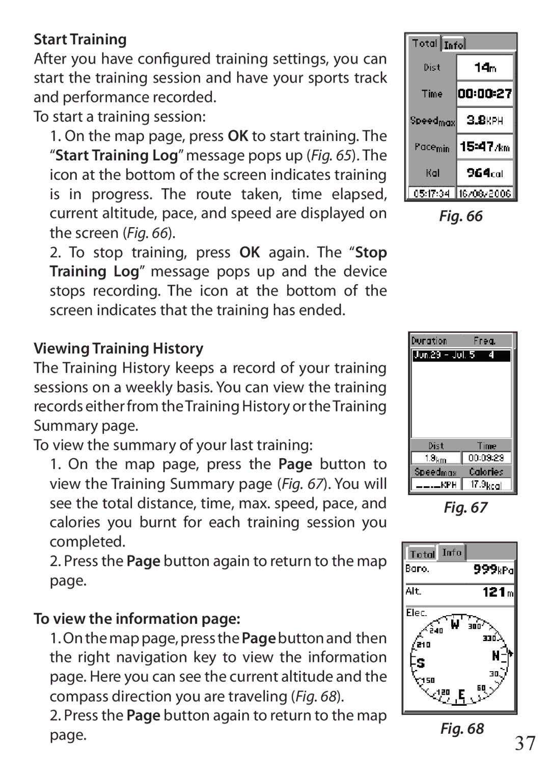 Bushnell 110 instruction manual Start Training, Viewing Training History, To view the information 