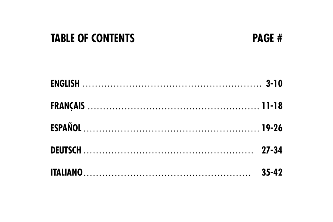 Bushnell 111024ML quick start Table of Contents 