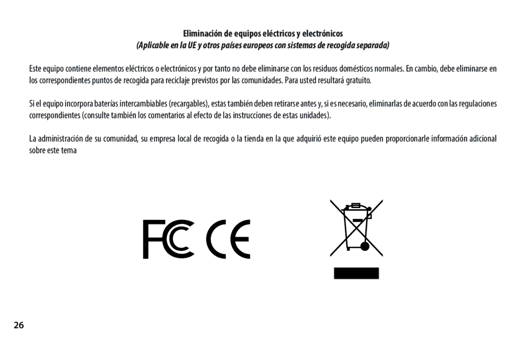 Bushnell 111024ML quick start Eliminación de equipos eléctricos y electrónicos 