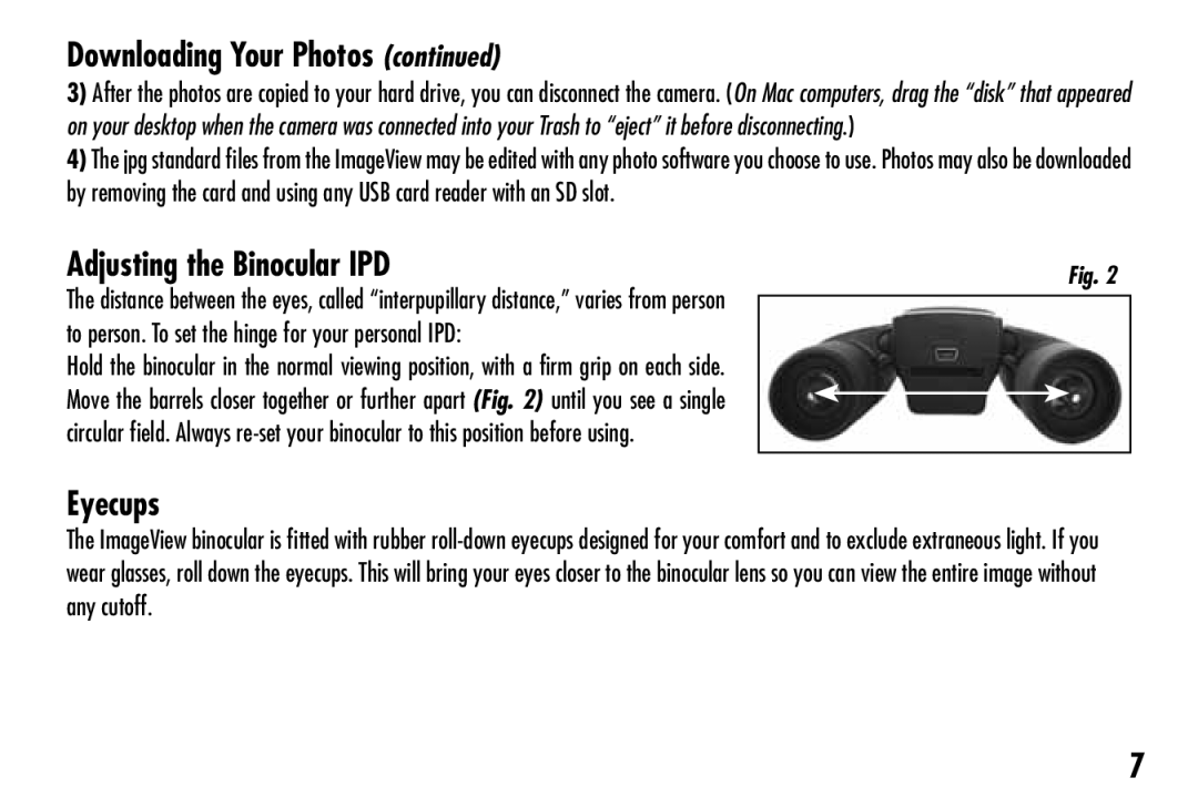 Bushnell 111024 instruction manual Adjusting the Binocular IPD, Eyecups 