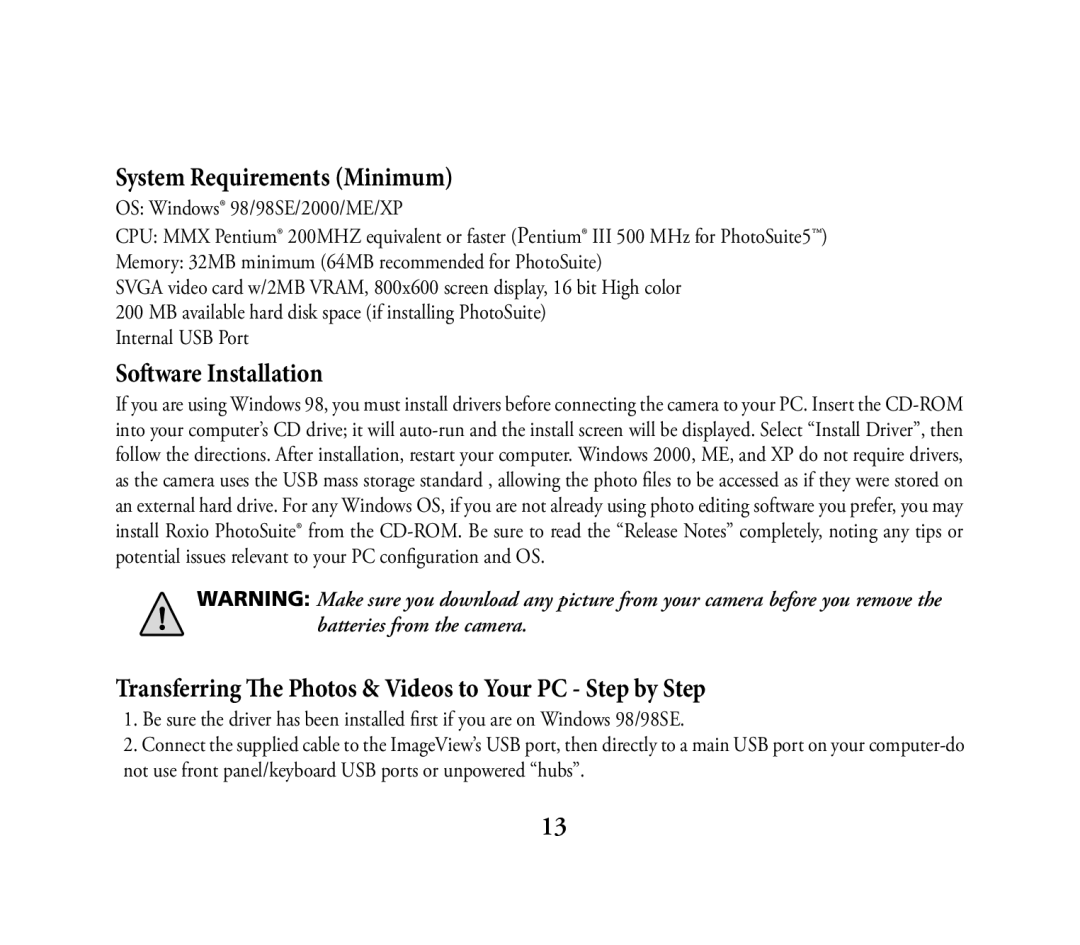 Bushnell 111026 instruction manual System Requirements Minimum 