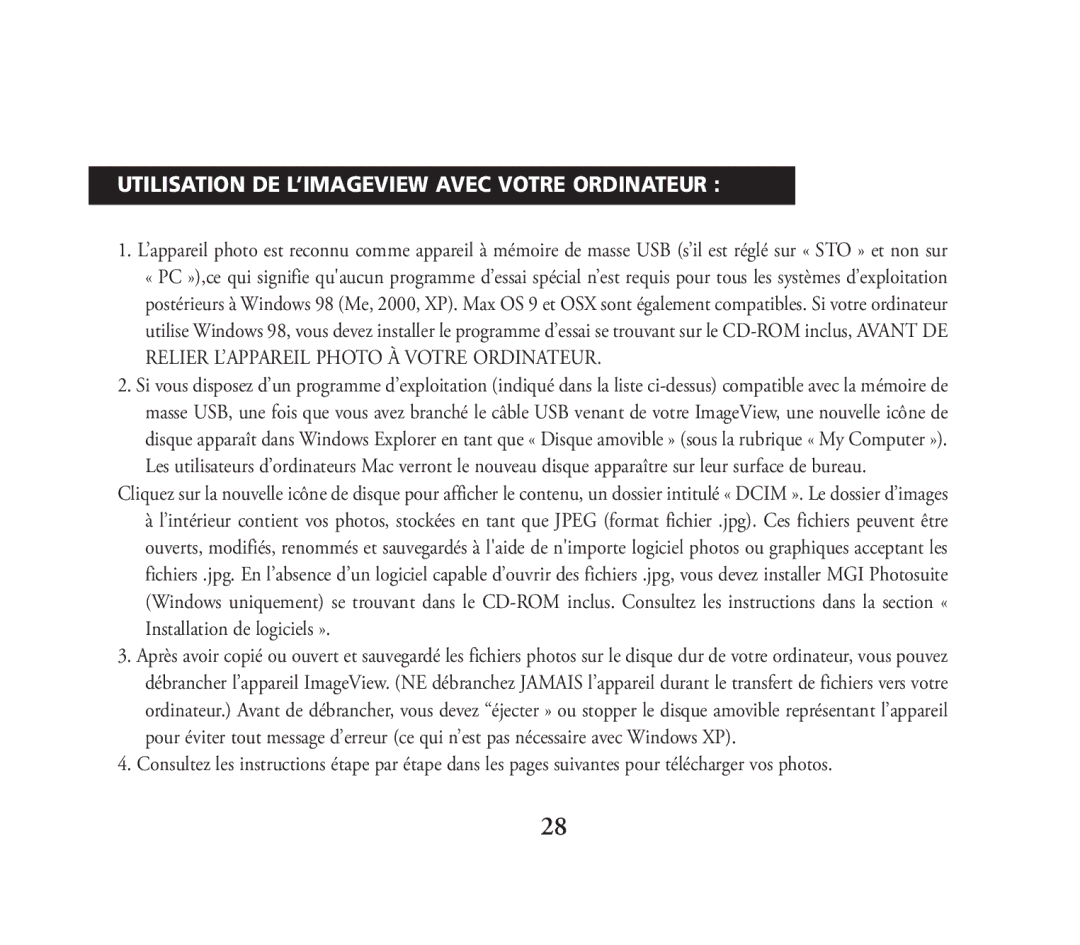 Bushnell 111026 instruction manual Utilisation DE L’IMAGEVIEW Avec Votre Ordinateur 