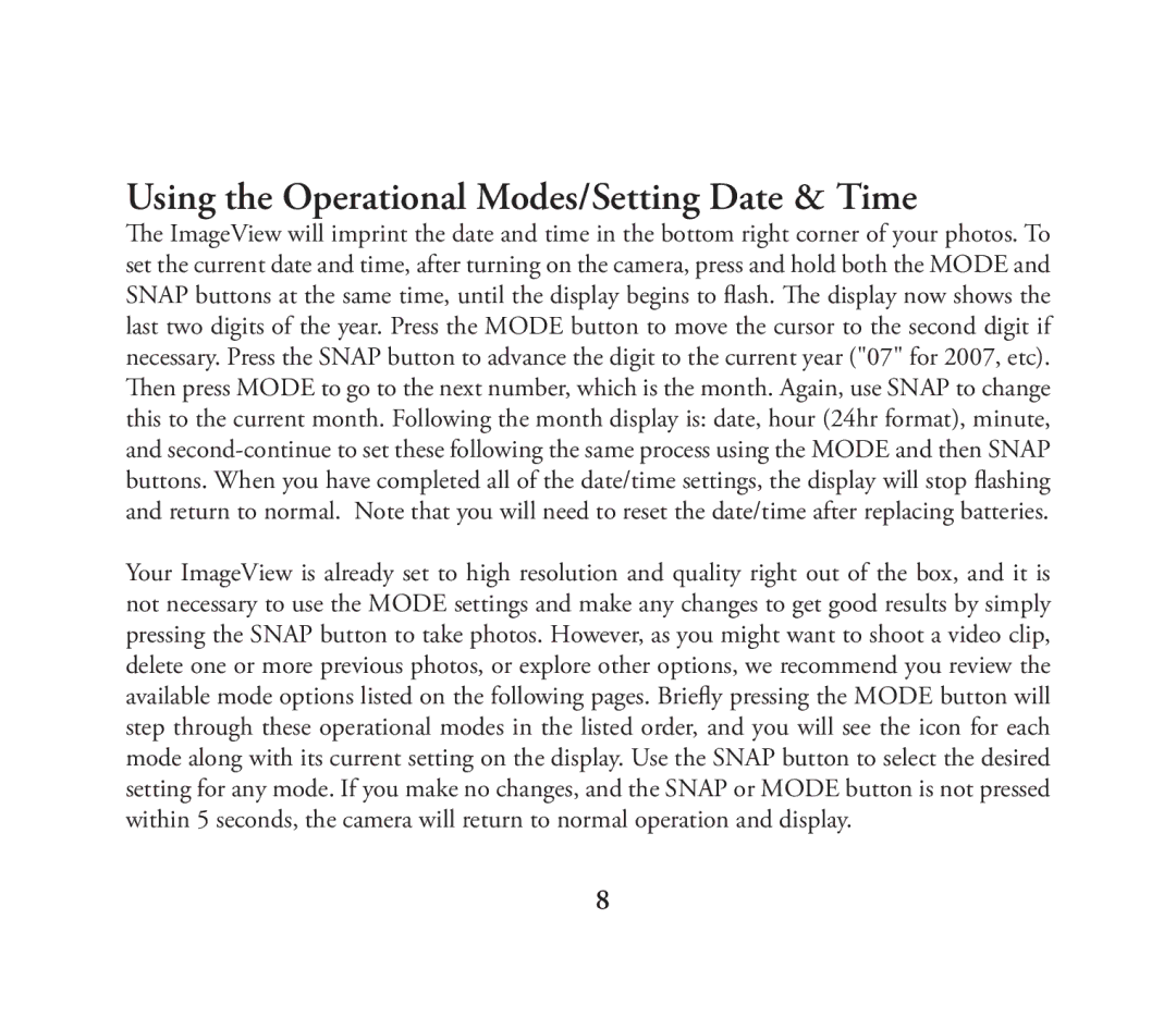 Bushnell 111026 instruction manual Using the Operational Modes/Setting Date & Time 