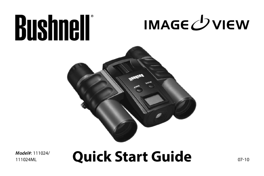 Bushnell 1111024 quick start Quick Start Guide 