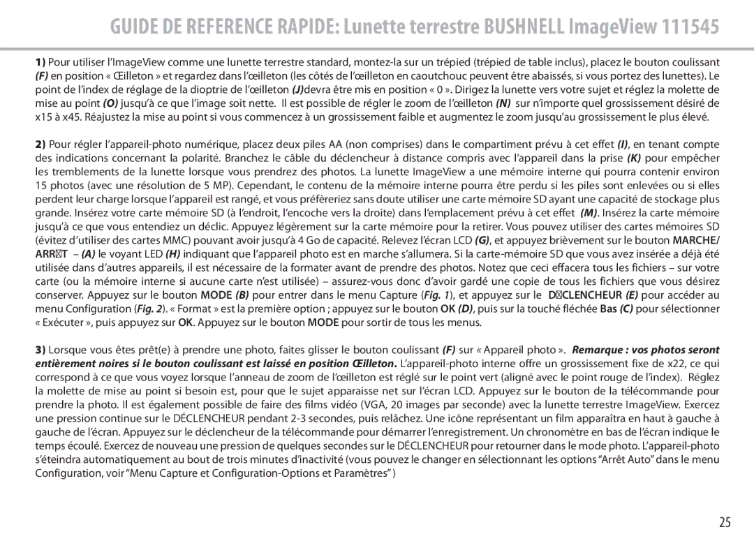 Bushnell 111545 user manual 