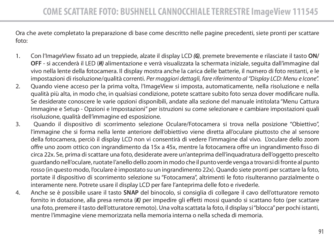 Bushnell 111545 user manual Come Scattare Foto Bushnell Cannocchiale Terrestre ImageView 