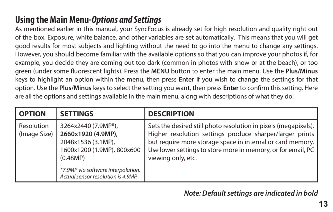 Bushnell 118326 user manual Using the Main Menu-Options and Settings 