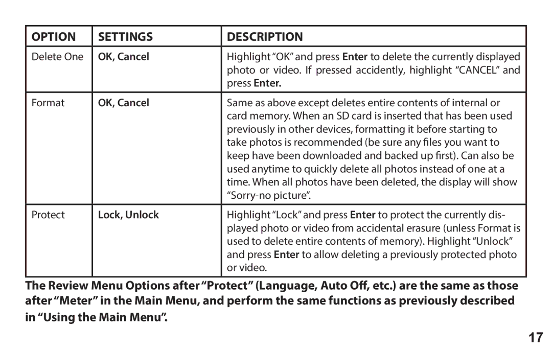 Bushnell 118326 user manual Using the Main Menu 