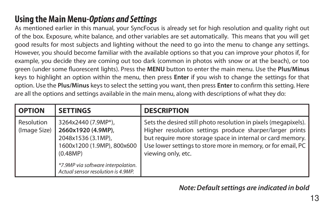 Bushnell 118326 user manual Using the Main Menu-Options and Settings 