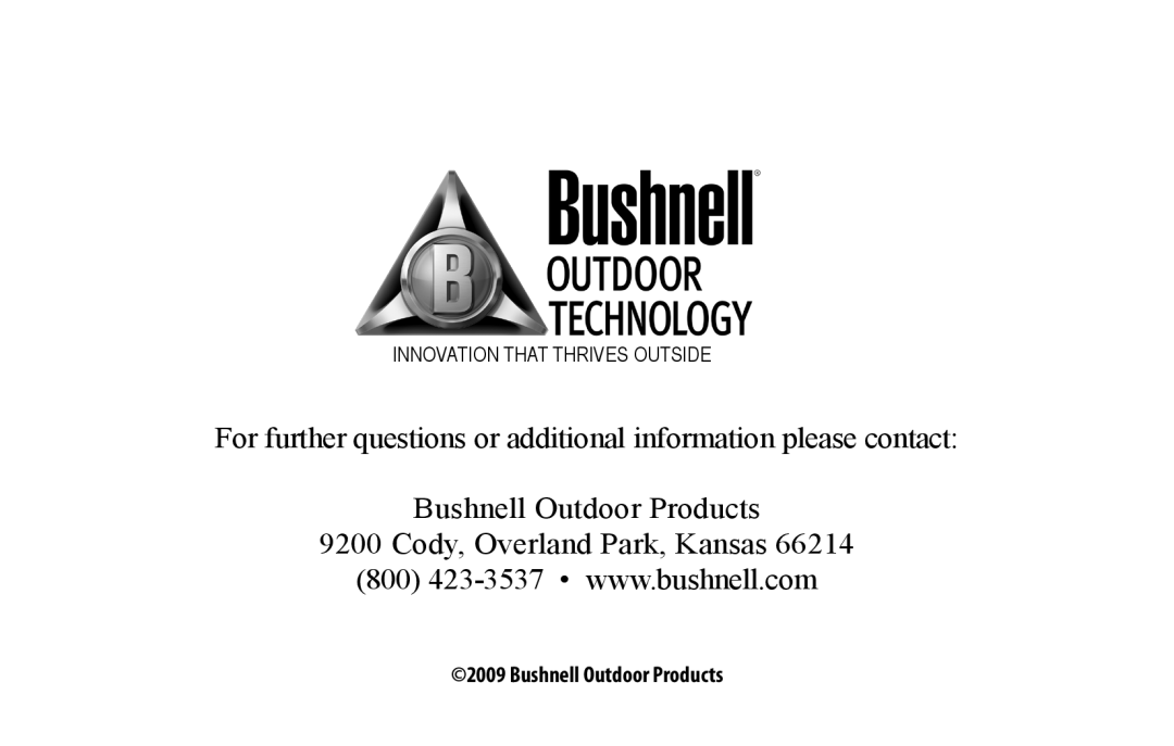 Bushnell 118326 user manual Bushnell Outdoor Products 