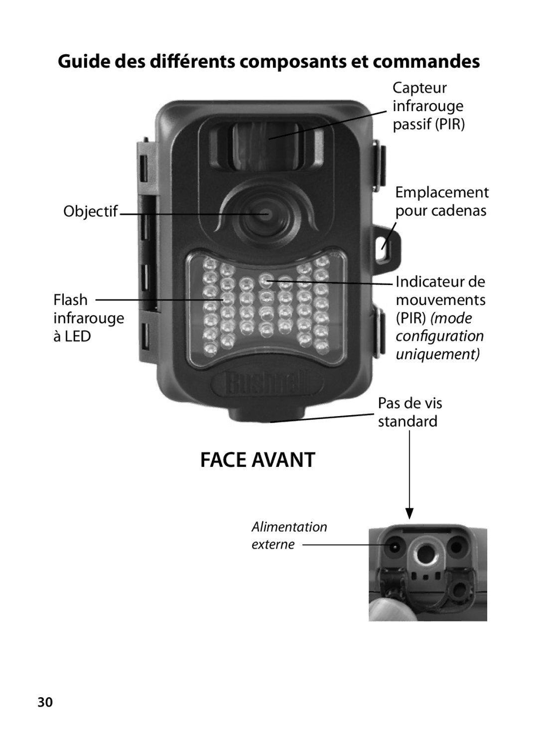 Bushnell 119327 instruction manual Face Avant 