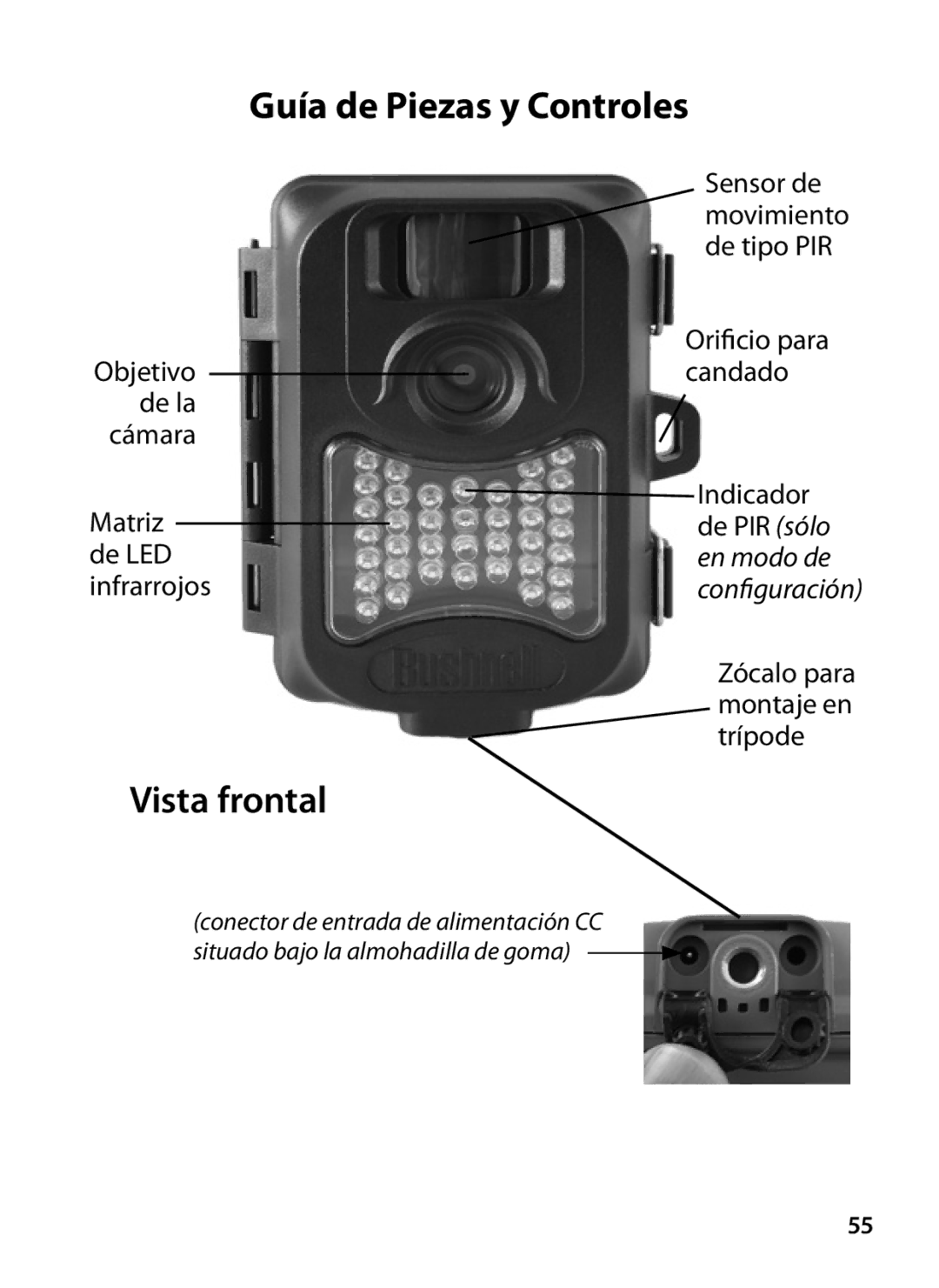 Bushnell 119327 instruction manual Guía de Piezas y Controles 