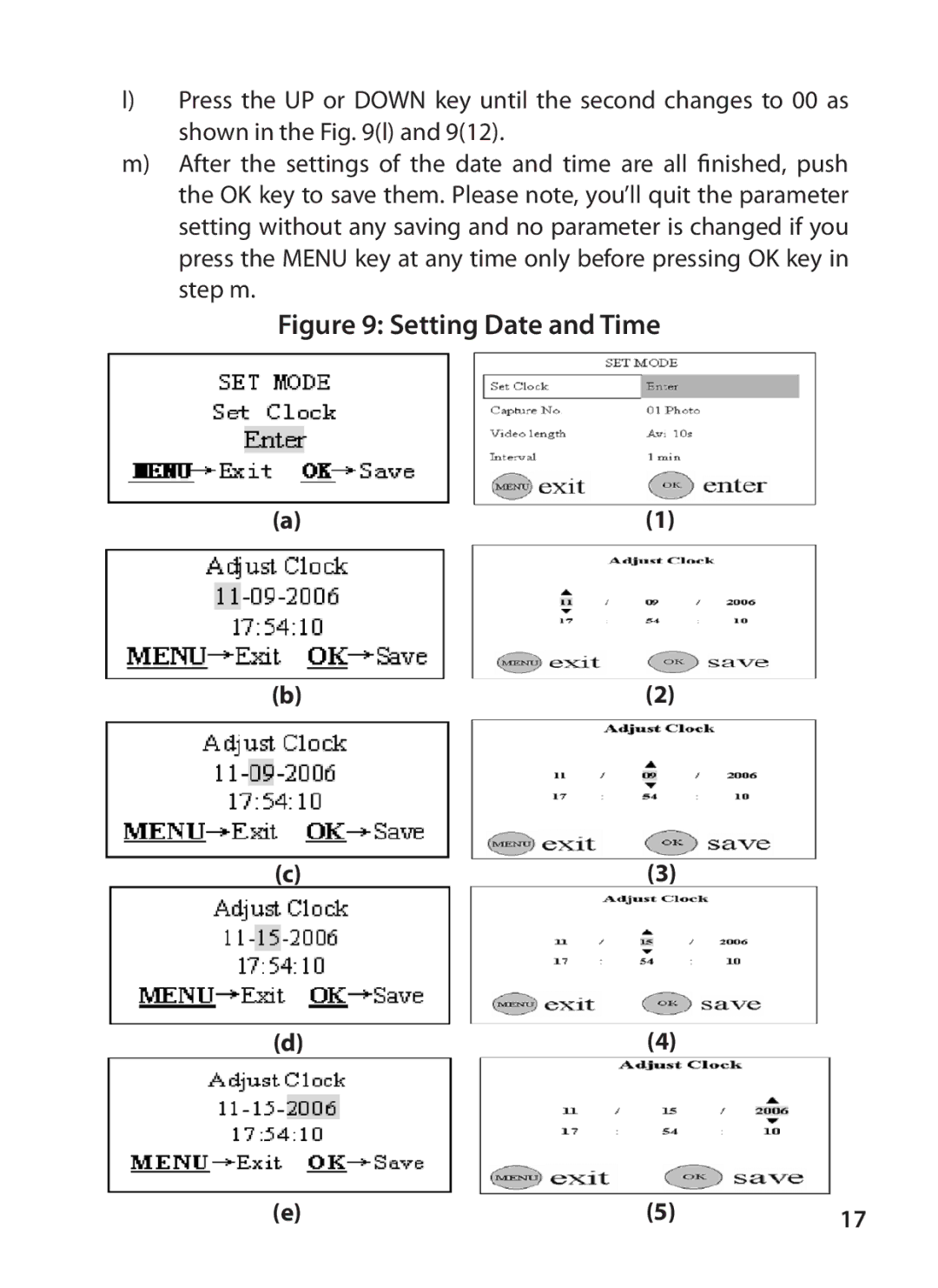 Bushnell 119415, 119405 instruction manual Setting Date and Time 