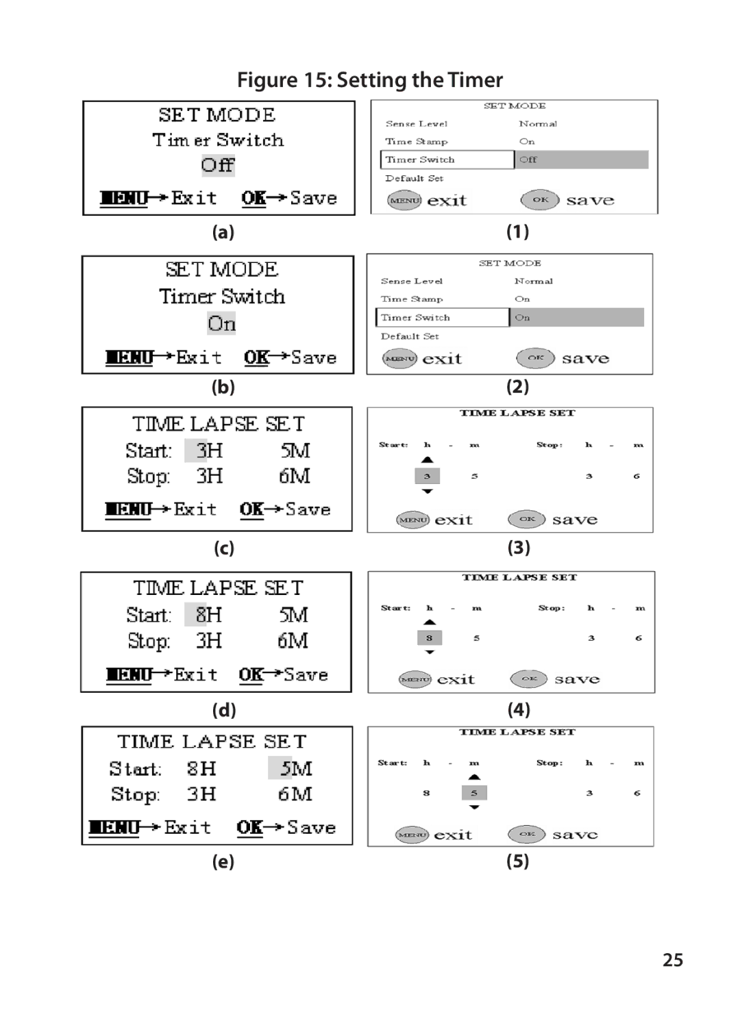 Bushnell 119415, 119405 instruction manual Setting the Timer 