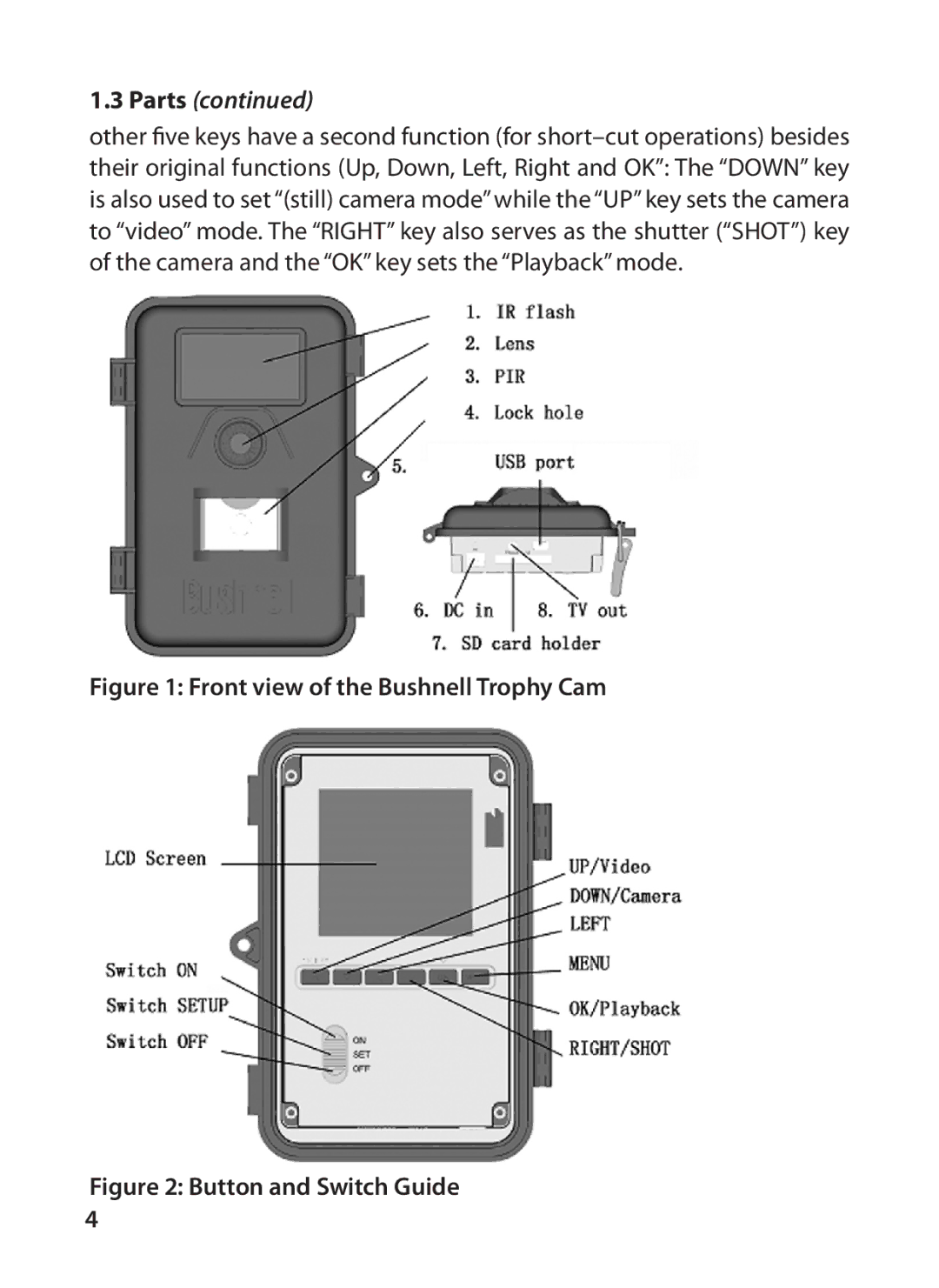 Bushnell 119405, 119415 instruction manual Parts 