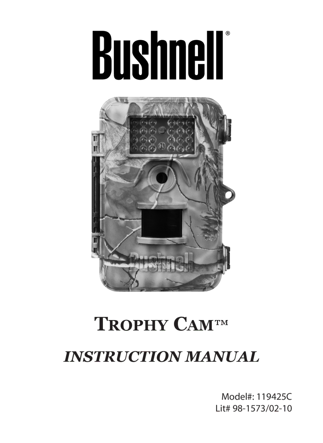 Bushnell 119425C instruction manual Trophy CAM 